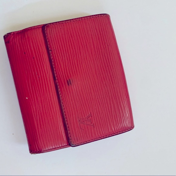 Vintage Louis Vuitton Elise Wallet Red Epi Leather - Picture 1 of 11
